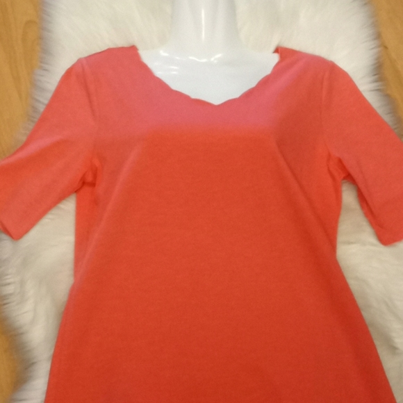Lemon Way Coral Scalloped Neck Knit Top - Picture 12 of 13